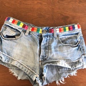 Free People denim shorts!